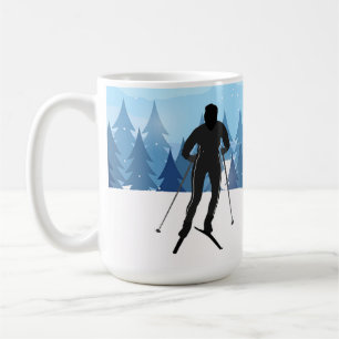 Cross Country Skiing Design Coffee Mug