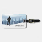 Cross Country Skiing Design Luggage Tag