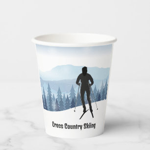 Cross Country Skiing Design Paper Cup