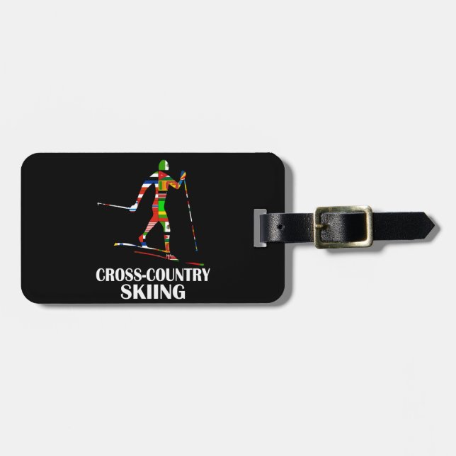 Cross-Country Skiing Luggage Tag (Front Horizontal)