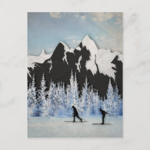 Cross Country Skiing Postcard