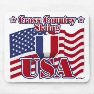 Cross Country Skiing USA Mouse Pad