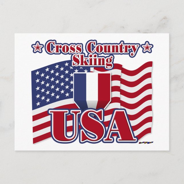 Cross Country Skiing USA Postcard (Front)
