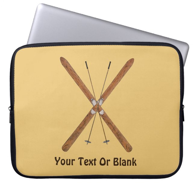 Cross-Country Skis And Poles Laptop Sleeve (Front)