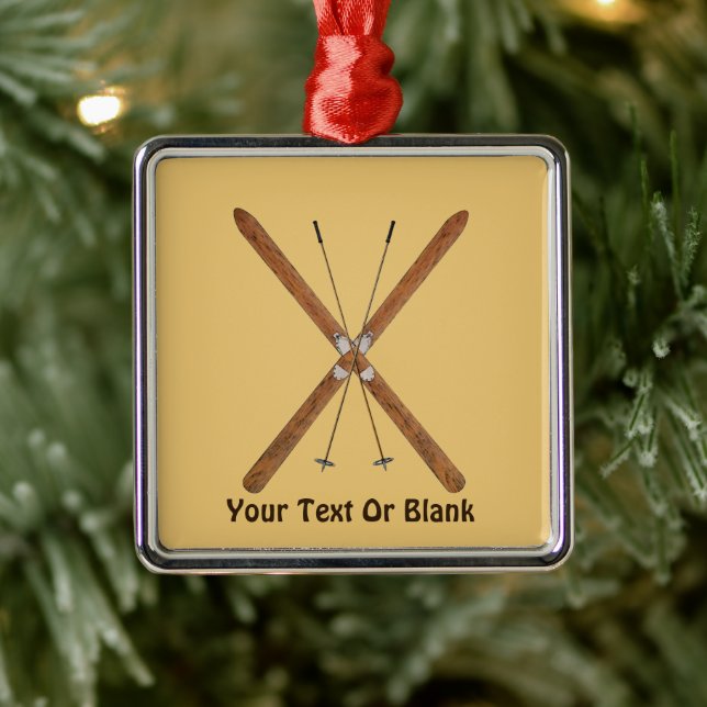 Cross-Country Skis And Poles Metal Tree Decoration (Tree)