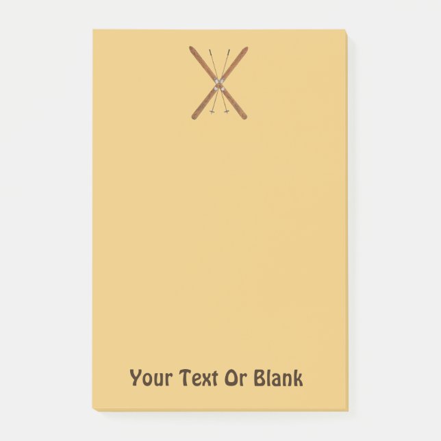 Cross-Country Skis And Poles Post-it Notes (Front)