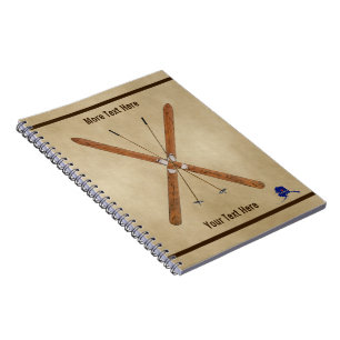 Cross-Country Skis And Poles Spiral Notebook