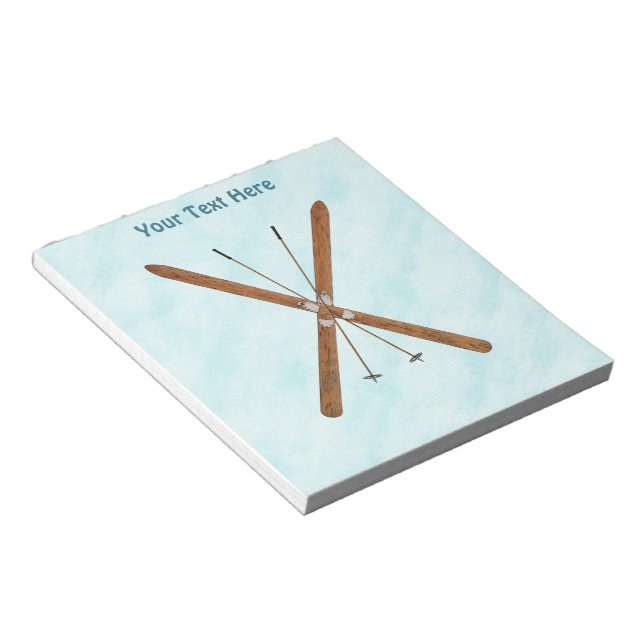 Cross-Country Skis On Snow Notepad (Angled)
