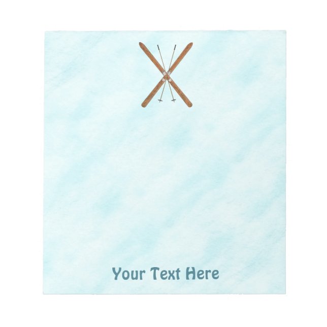 Cross-Country Skis On Snow Notepad (Front)