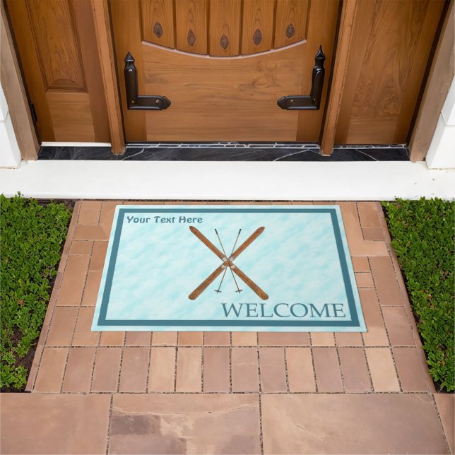 Cross-Country Skis On Snow - Welcome Doormat (Outdoor)