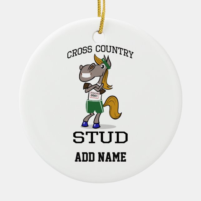 Cross Country Stud Ceramic Tree Decoration (Front)