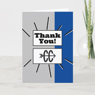 Cross Country Thank You - Running Blue Grey Card