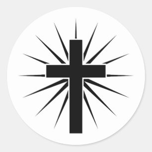 Cross Crucifix Christian Art  Classic Round Sticker