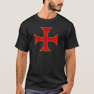 Cross Crusader Knights Templar Distressed Top Tee