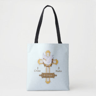 Cross Dove 4 Given Religious Tote Bag