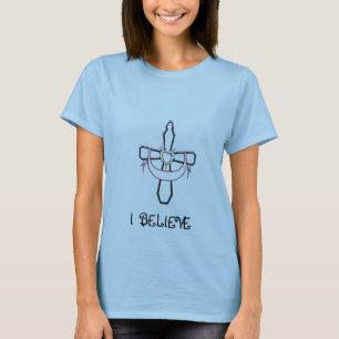 Cross drawing/ I  BELIEVE T-Shirt
