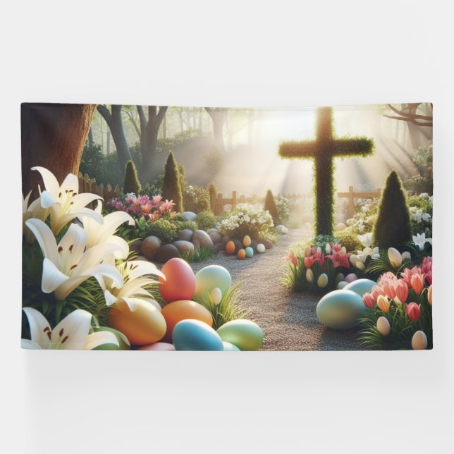 Cross/Easter egg/Lilly  Banner (Horizontal)