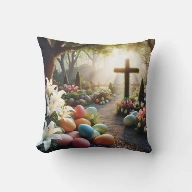 Cross/Easter egg/Lilly  Cushion (Front)