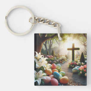 Cross/Easter egg/Lilly  Key Ring