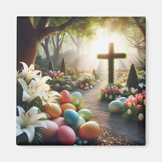Cross/Easter egg/Lilly  Magnet (Front)