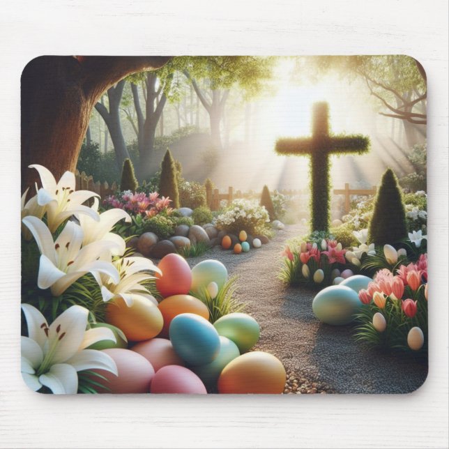 Cross/Easter egg/Lilly  Mouse Pad (Front)