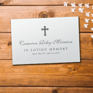 Cross Elegant Name In Script In Loving Memory Guest Book