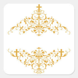 Cross Embellishment Square Sticker