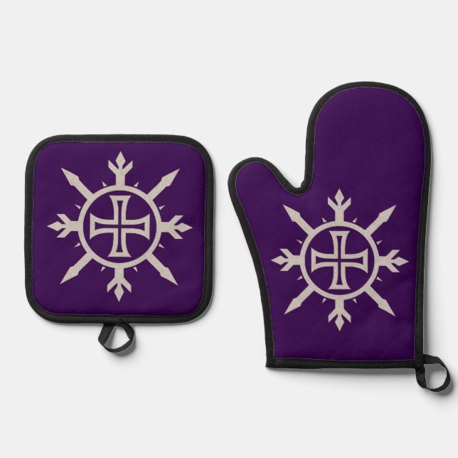 "Cross Emblem" Oven Mitt & Pot Holder Set (Front)