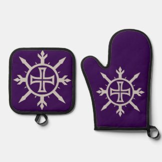 "Cross Emblem" Oven Mitt & Pot Holder Set