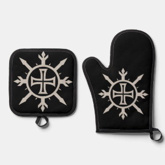 "Cross Emblem" Oven Mitt & Pot Holder Set