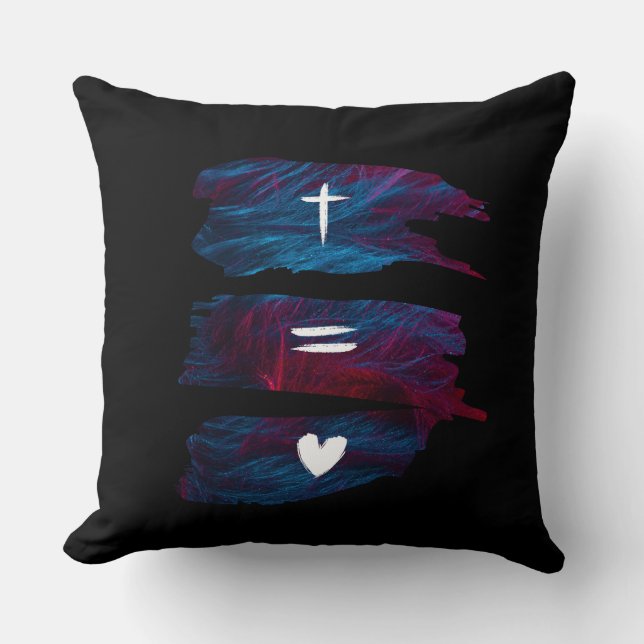 Cross Equals Love – Throw Pillows (Front)