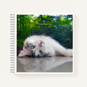 Cross-eyed cat notebook