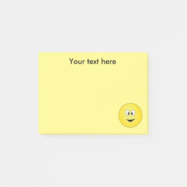 Cross Eyed  Yellow Face Personalised Post-it Notes (Front)