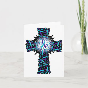 Cross Faith Suicide Prevention Awareness Ribbon Su Card