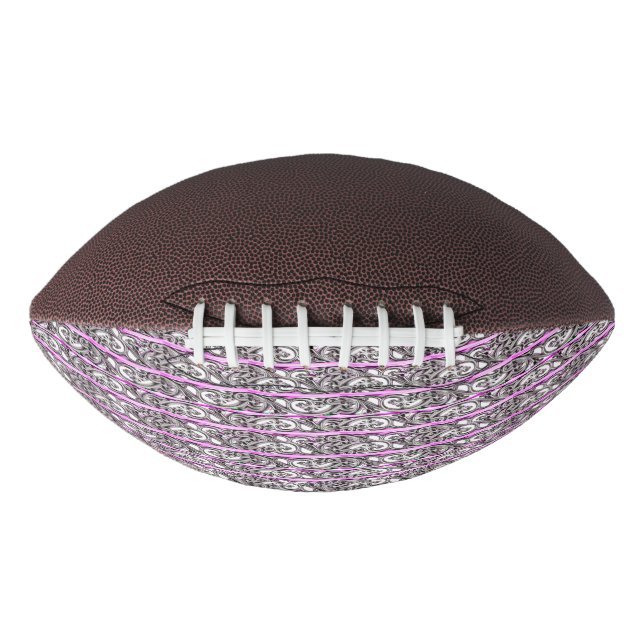 Cross Filigree Design Purple Silver Pattern Football (Front)