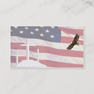 Cross & Flag BC w eagIe 5-10 Business Card