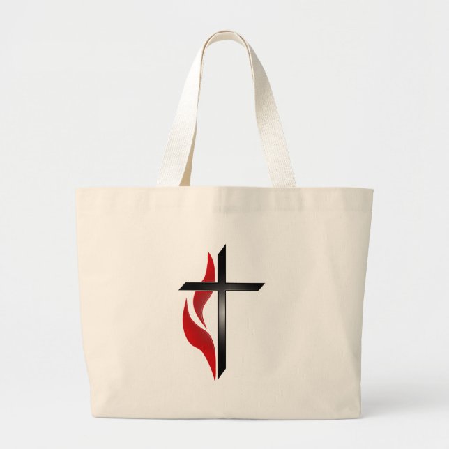 CROSS & FLAME LARGE TOTE BAG (Front)