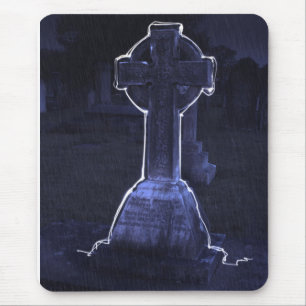 Cross Gravestone Mouse Pad