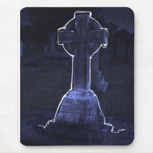 Cross Gravestone Mouse Pad (Front)