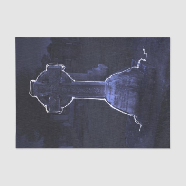 Cross Gravestone Tissue Paper (Front)
