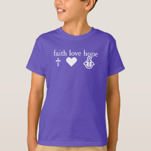 CROSS HEART ANCHOR - faith love hope T-Shirt