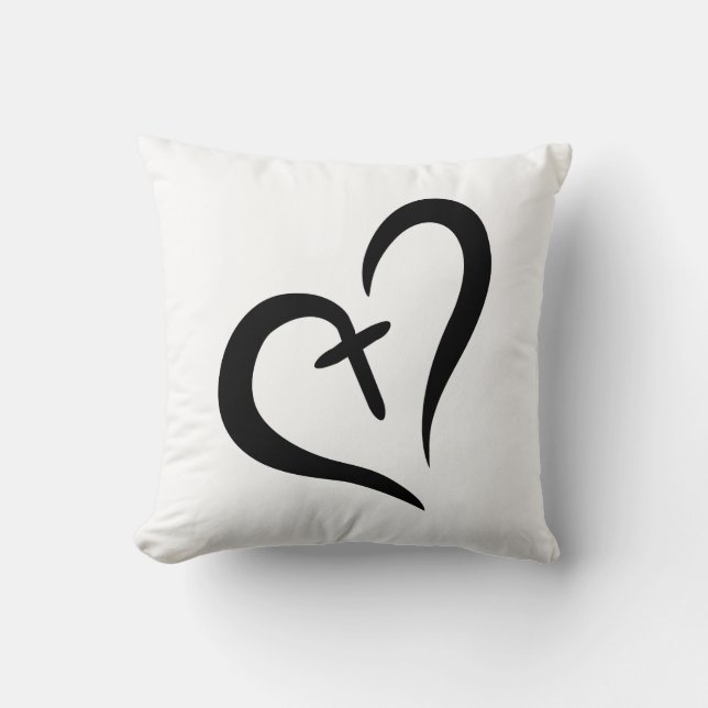 cross heart symbol cushion (Front)