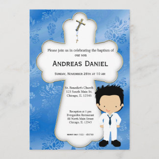 Cross Holy Communion Boy Invitation