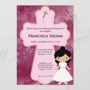 Cross Holy Communion Girl Invitation