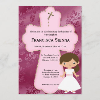 Cross Holy Communion Girl Invitation
