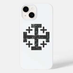 cross holy land grunge religion symbol Jerusalem P Case-Mate iPhone 14 Case