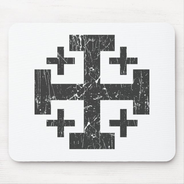 cross holy land grunge religion symbol Jerusalem P Mouse Pad (Front)