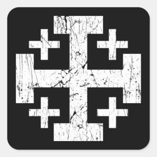 cross holy land grunge religion symbol Jerusalem P Square Sticker