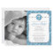 Cross in Circle Blue Boy Photo Baptism Invitation