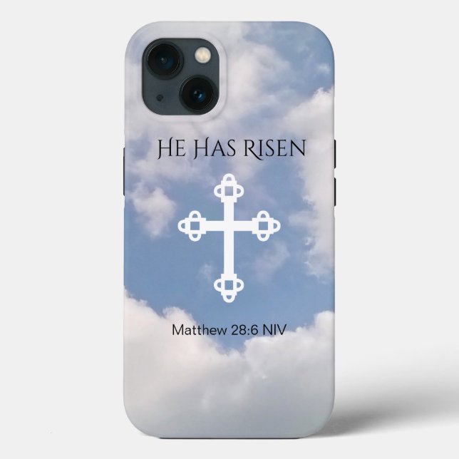 Cross in Cloudy Sky Resurrection Blue Easter Gift  Case-Mate iPhone Case (Back)